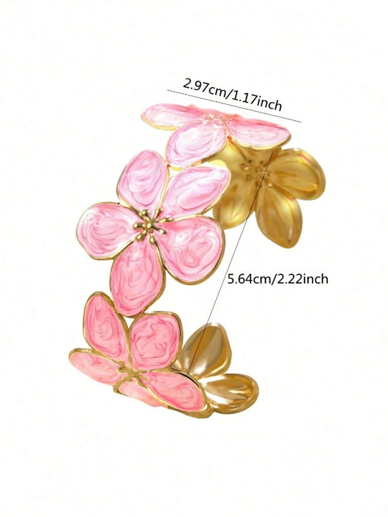 1pc Romantic Colorful Enamel Flower Shaped Bangle Bracelet, Suitable For Women To Wear At Weddings, Travels, Also As For Loved Ones, Summer