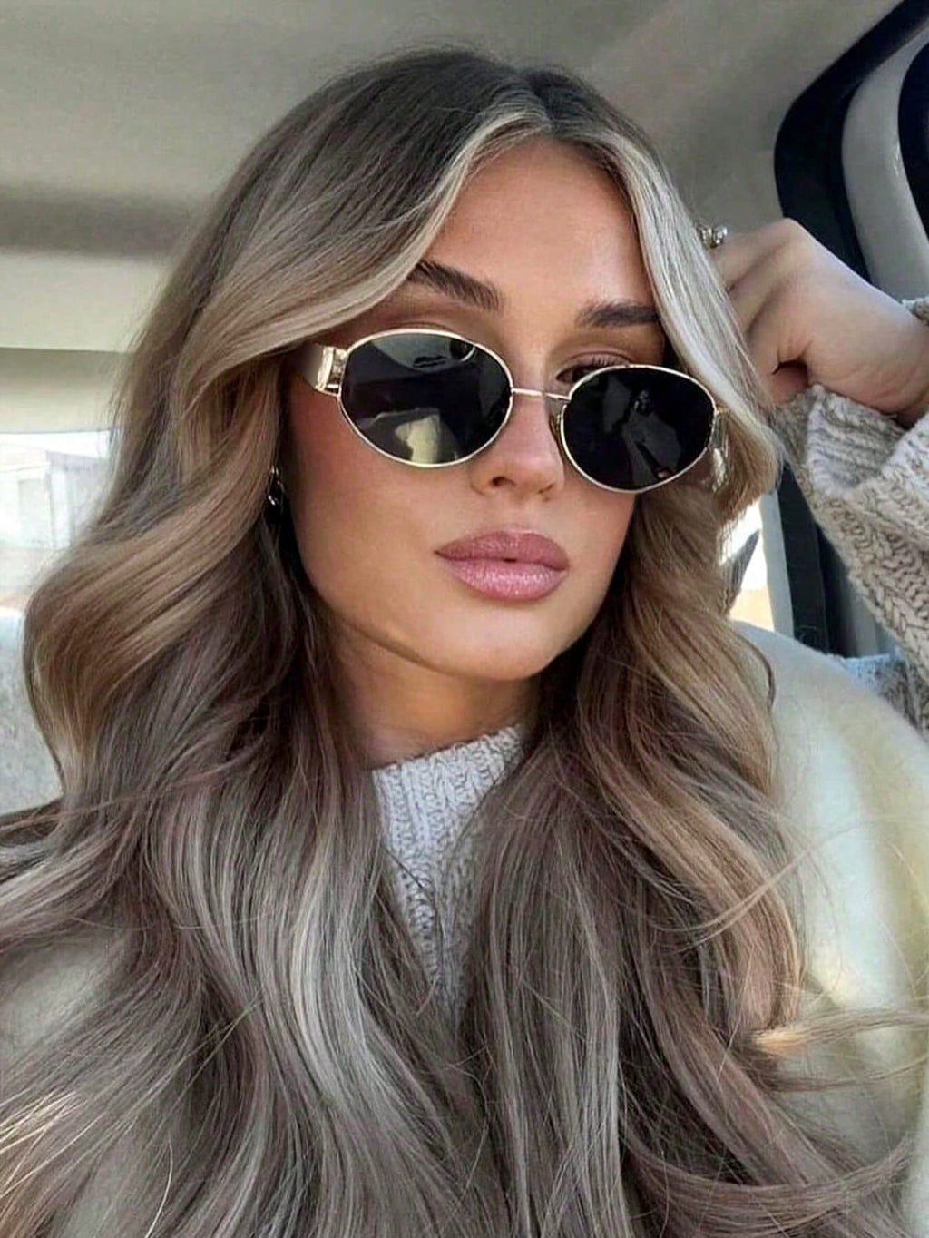 1pc Oval Metal Frame Glasses, Fashion Versatile, Suitable For Daily Commute, Beach Vacation, Street Photography, As Well As Summer Beach Holiday, Outdoor Activities And Travel.